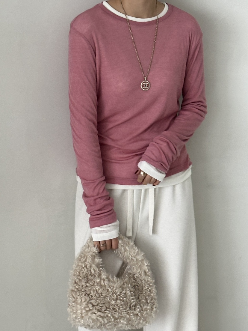 DEMAR韓國直郵㊣女裝新款時尚長袖T恤不含內搭天絲羊毛圓領DEMAR長袖T恤