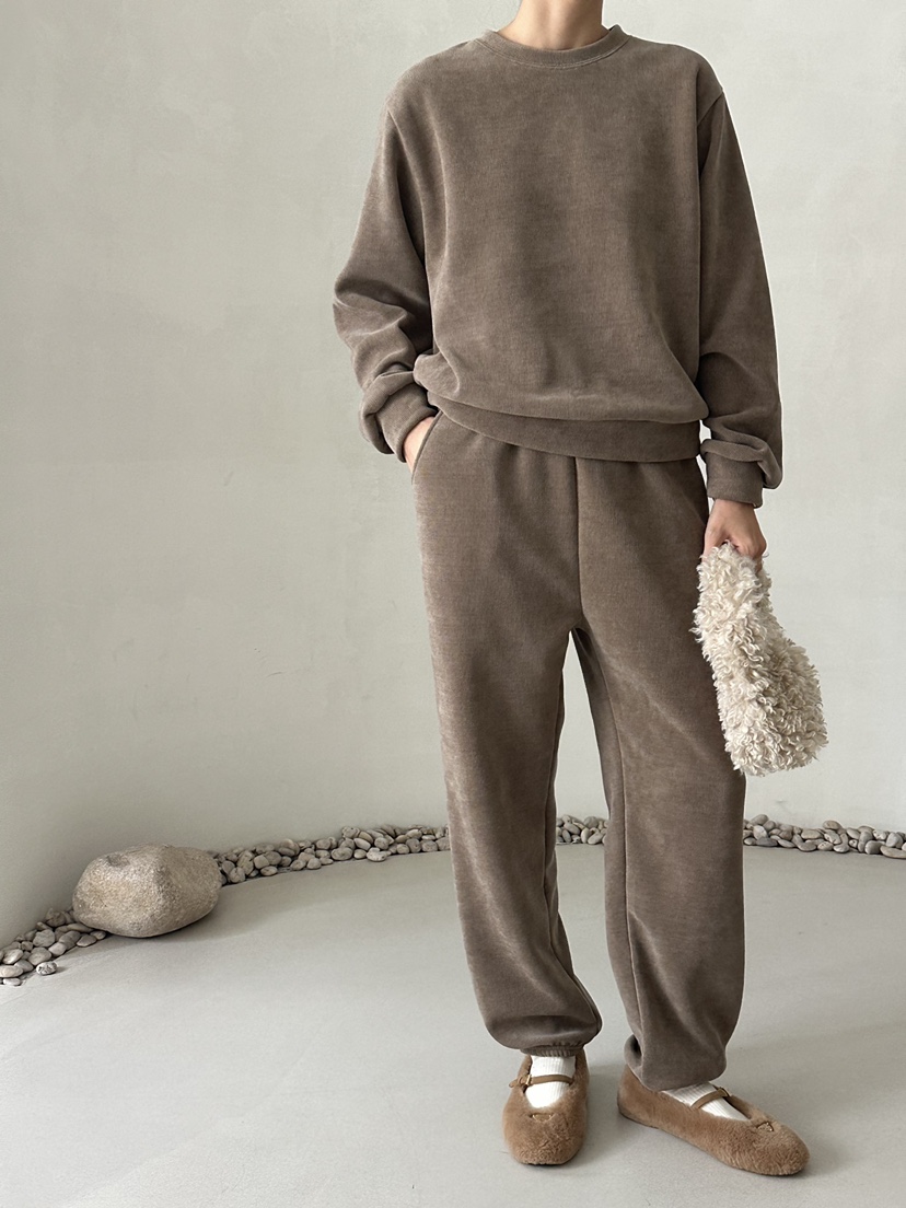 DEMAR東大門㊣代購女裝新款熱賣推薦套裝燈芯絨加絨套裝羅紋DEMAR套裝圖色1