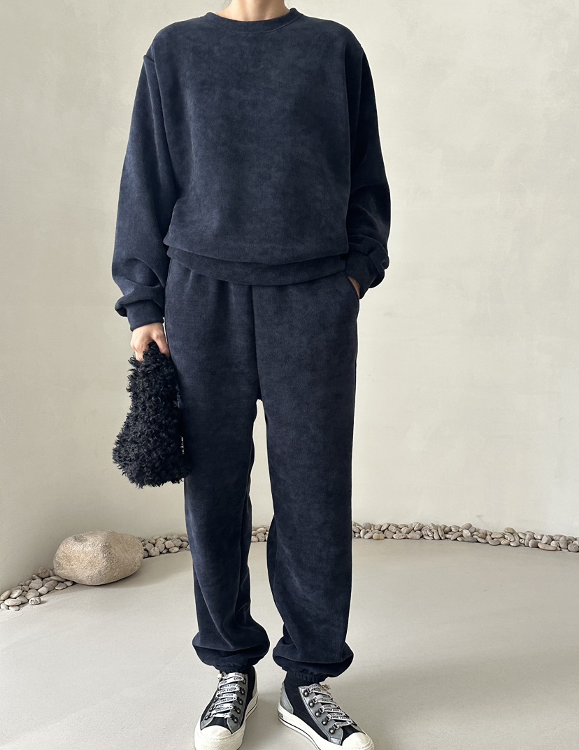 DEMAR東大門㊣代購女裝新款熱賣推薦套裝燈芯絨加絨套裝羅紋DEMAR套裝圖色2藏藍