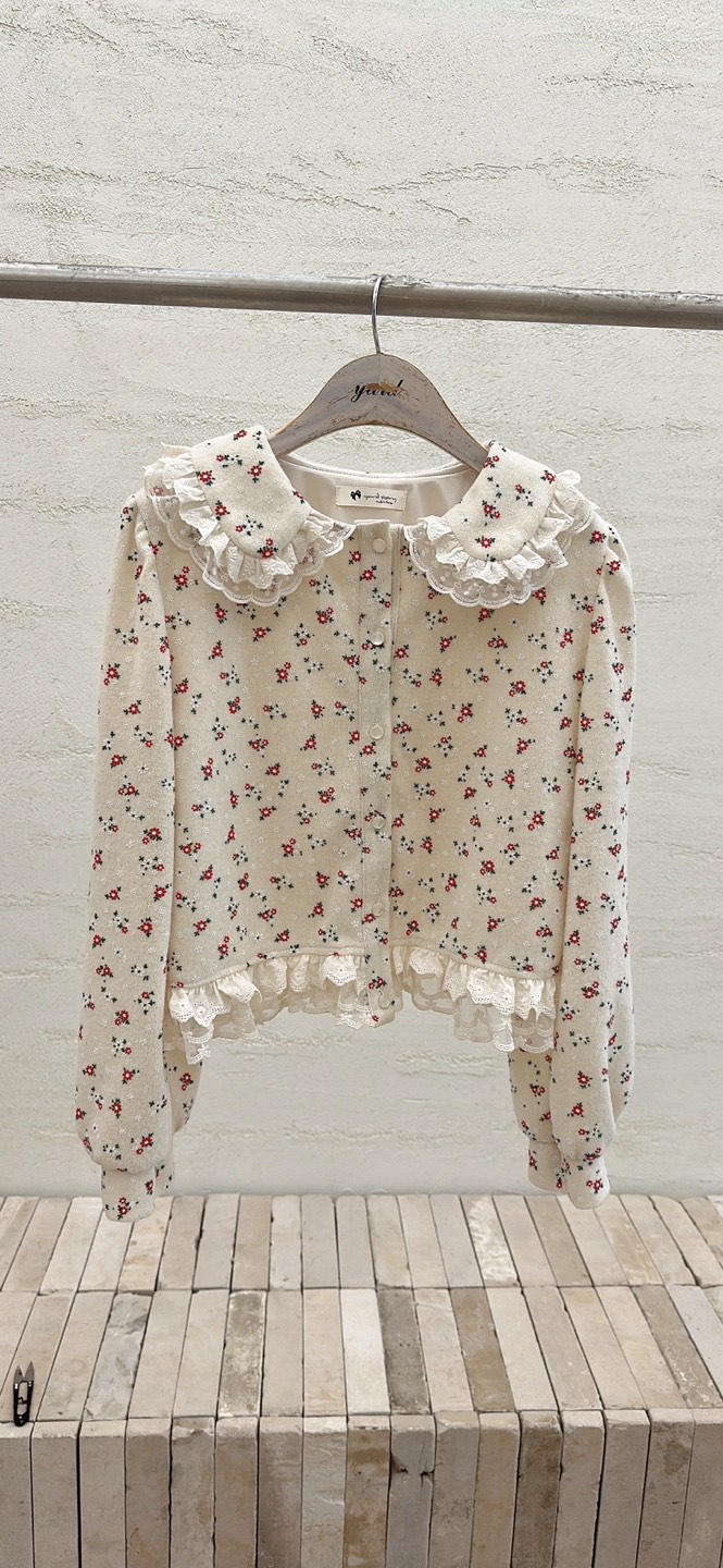 YARD韓國代購㊣女士新款推薦25秋冬職業熱賣襯衫蕾絲衫刺繡YARD襯衫/蕾絲衫圖色1