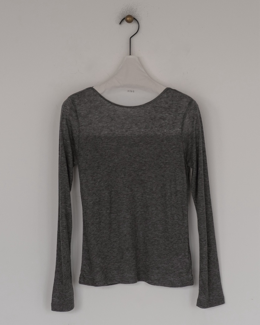 HONG-P東大門㊣直郵女裝新款推薦職業熱賣休閑25秋冬長袖T恤HONG-P長袖T恤圖色1灰色