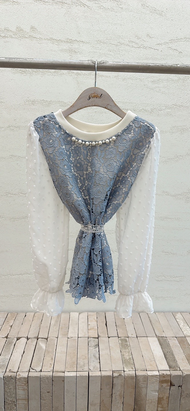 YARD東大門㊣實拍女士新款人氣25秋冬時尚推薦襯衫蕾絲衫雪紡YARD襯衫/蕾絲衫圖色2