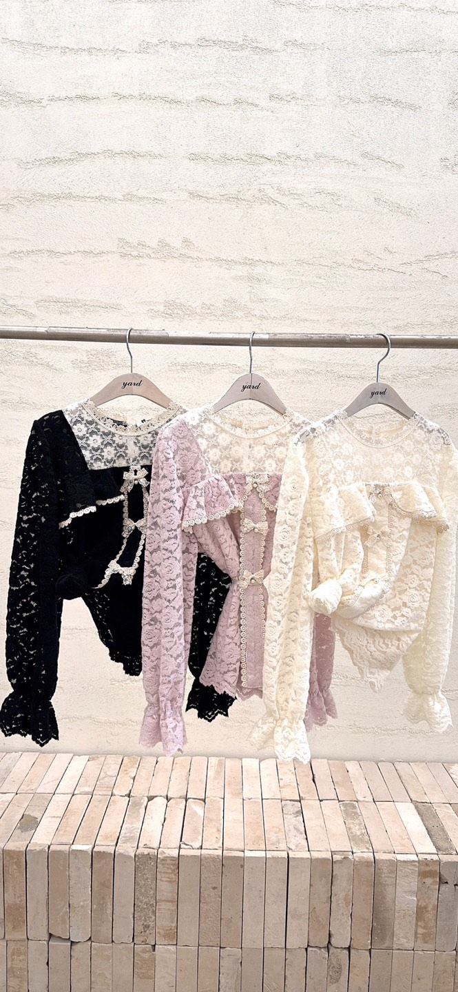 YARD韓國直郵㊣女裝新品推薦25秋冬職業時尚熱賣襯衫蕾絲衫YARD襯衫/蕾絲衫