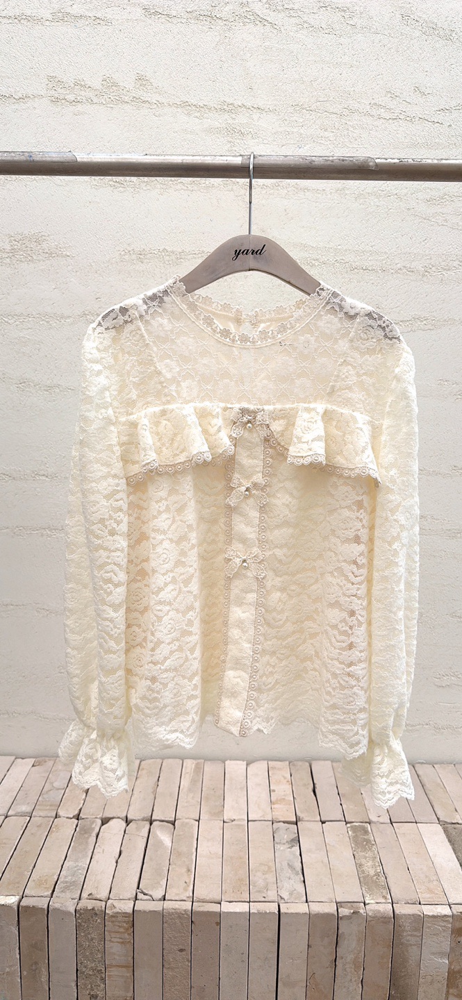 YARD韓國直郵㊣女裝新品推薦25秋冬職業時尚熱賣襯衫蕾絲衫YARD襯衫/蕾絲衫圖色2