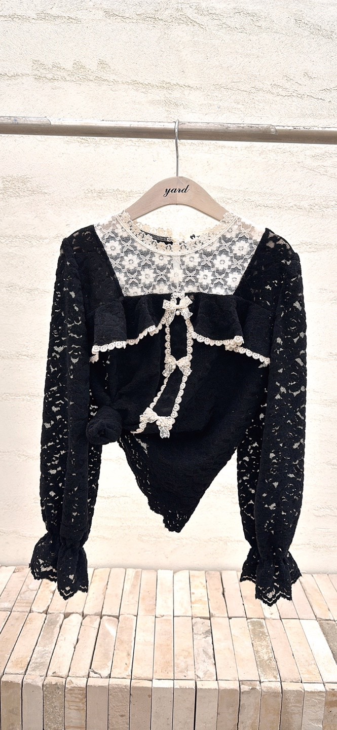 YARD韓國直郵㊣女裝新品推薦25秋冬職業時尚熱賣襯衫蕾絲衫YARD襯衫/蕾絲衫圖色3
