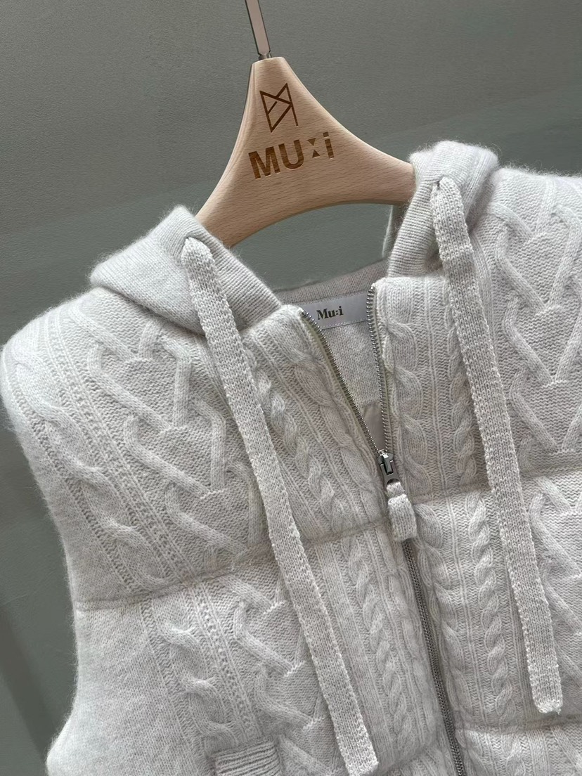 THE MUI韓國直郵㊣女士新品職業推薦時尚熱賣馬甲連帽拉鏈衫THE MUI馬甲