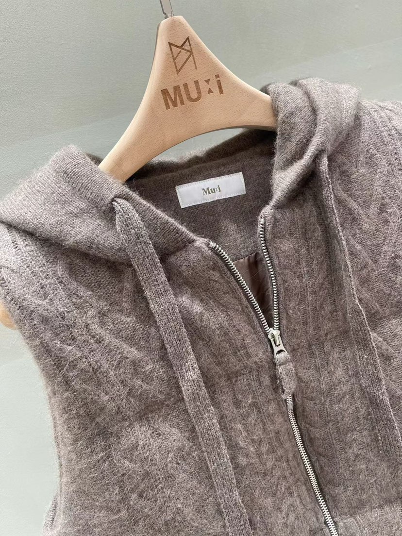 THE MUI韓國直郵㊣女士新品職業推薦時尚熱賣馬甲連帽拉鏈衫THE MUI馬甲