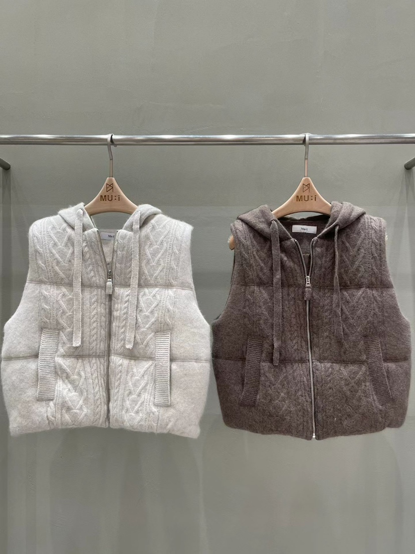 THE MUI韓國直郵㊣女士新品職業推薦時尚熱賣馬甲連帽拉鏈衫THE MUI馬甲