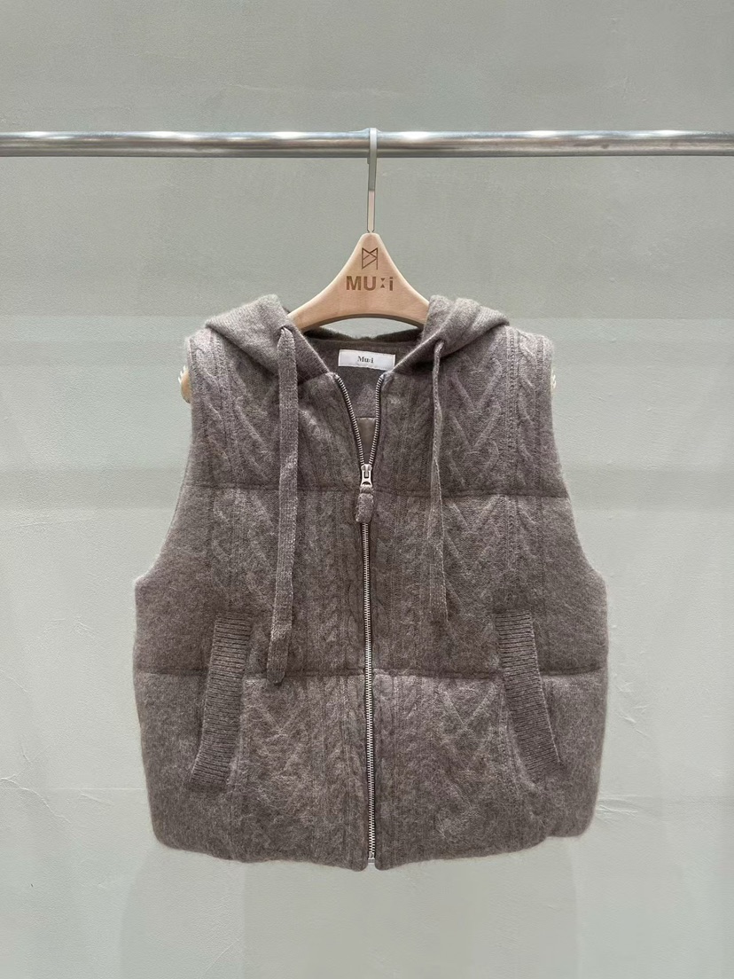 THE MUI韓國直郵㊣女士新品職業推薦時尚熱賣馬甲連帽拉鏈衫THE MUI馬甲圖色2