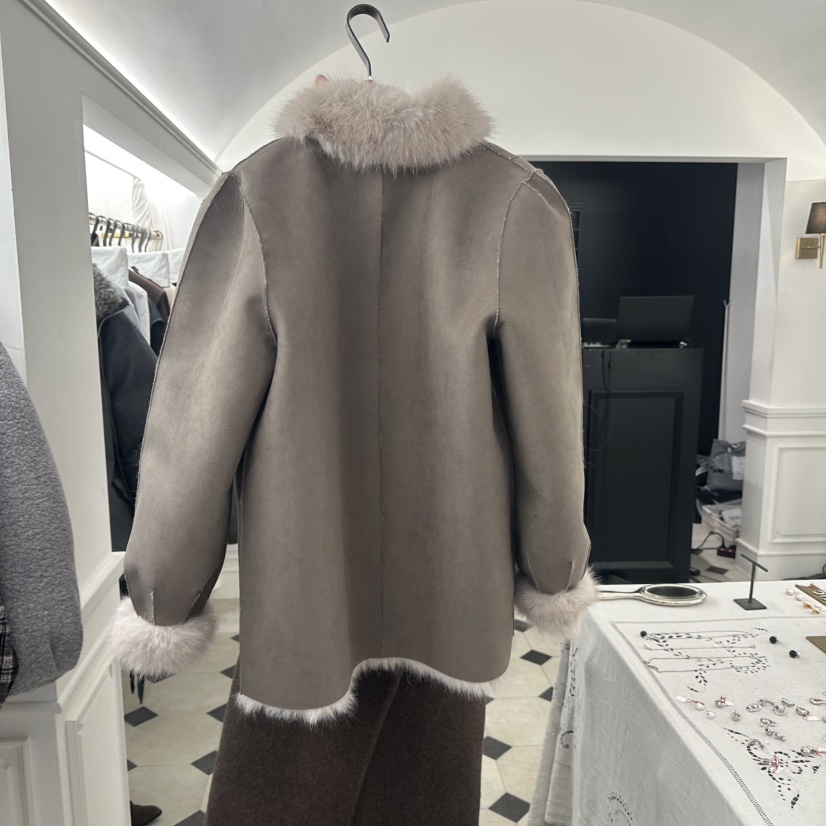 ETER東大門㊣代購女士新品休閑熱賣中長款大衣里外穿皮草雙面eter/VERSO中長款大衣