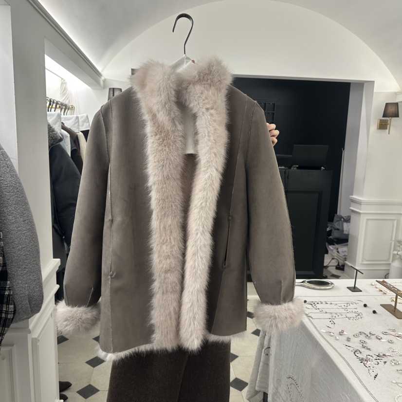 ETER東大門㊣代購女士新品休閑熱賣中長款大衣里外穿皮草雙面eter/VERSO中長款大衣圖色1