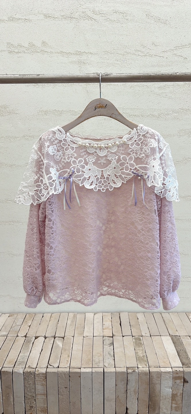 YARD韓國直郵㊣女裝新款推薦25秋冬時尚真品休閑襯衫蕾絲衫YARD襯衫/蕾絲衫圖色1