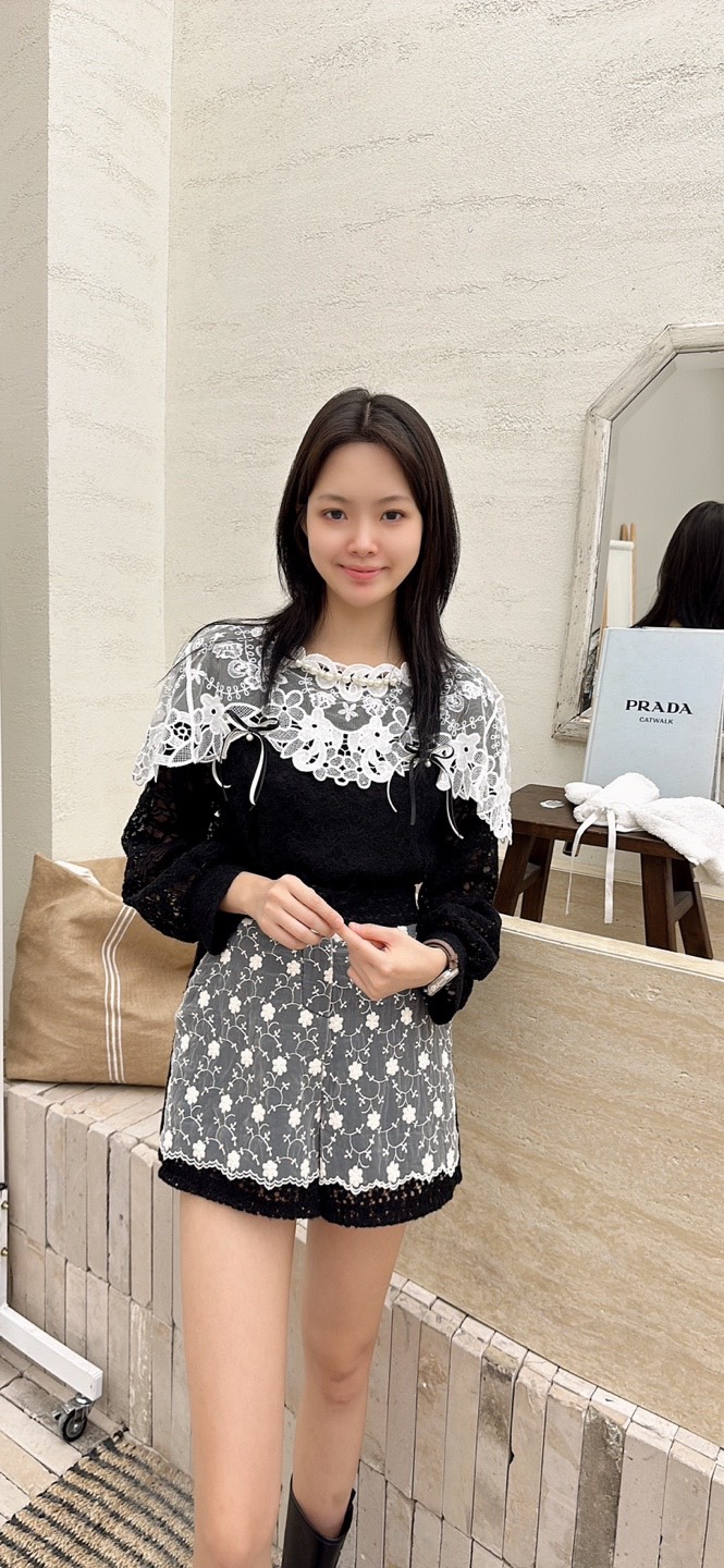 YARD韓國直郵㊣女裝新款推薦25秋冬時尚真品休閑襯衫蕾絲衫YARD襯衫/蕾絲衫圖色2