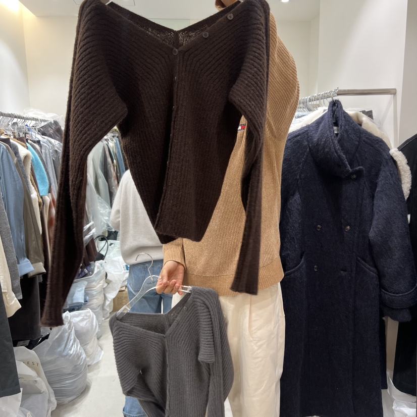 THE REST東大門㊣直郵女裝新品職業25秋冬休閑針織衫V領紐扣THE REST/UNNOEUD針織衫圖色2