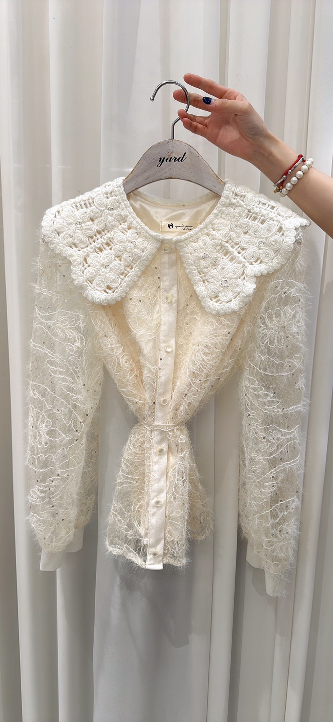 YARD東大門㊣實拍女裝新款熱賣人氣推薦職業襯衫蕾絲衫刺繡YARD襯衫/蕾絲衫圖色1