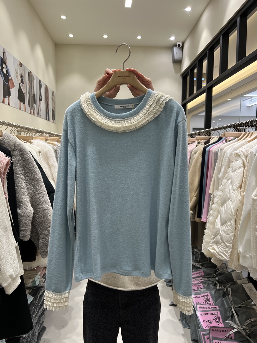 MARIE MARIE東大門㊣直郵女士新品休閑25秋冬真品熱賣長袖T恤MARIE MARIE長袖T恤圖色3