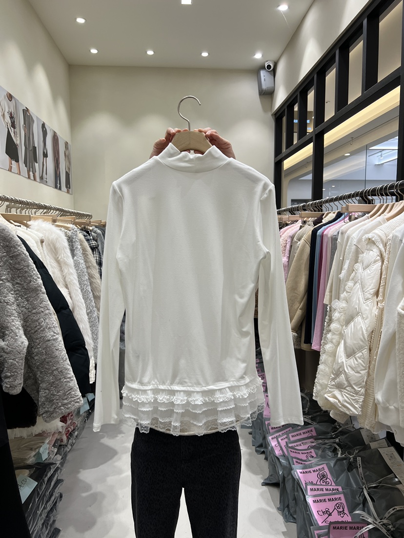 MARIE MARIE韓國代購㊣女裝新款推薦人氣休閑25秋冬長袖T恤蕾絲MARIE MARIE長袖T恤