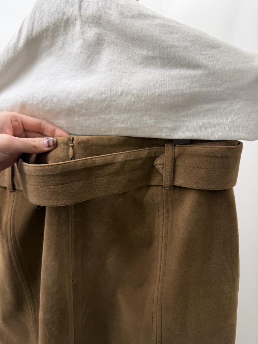 ETER韓國直郵㊣女士新款時尚職業休閑半身裙中短裙含腰帶麂皮eter/VERSO半身裙/中短裙