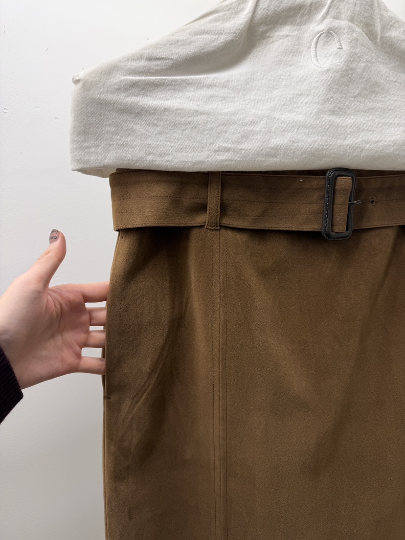 ETER韓國直郵㊣女士新款時尚職業休閑半身裙中短裙含腰帶麂皮eter/VERSO半身裙/中短裙