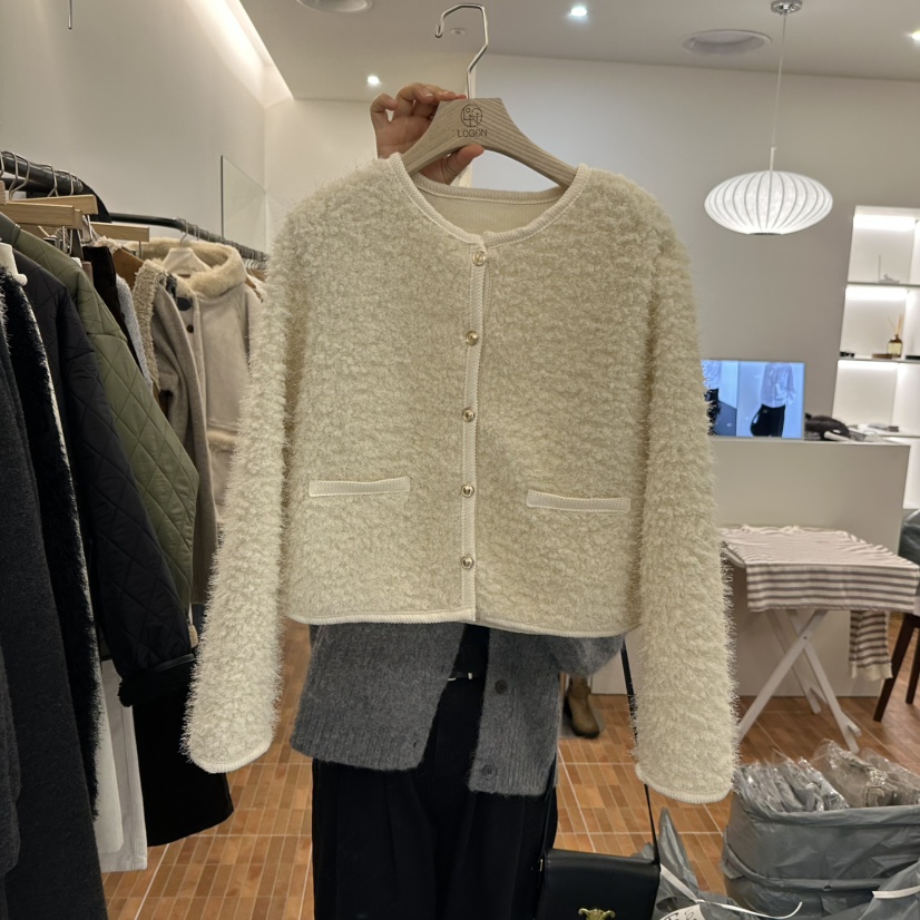 LOGON韓國代購㊣女裝新品時尚25秋冬熱賣休閑推薦人氣夾克開衫LOGON夾克圖色1