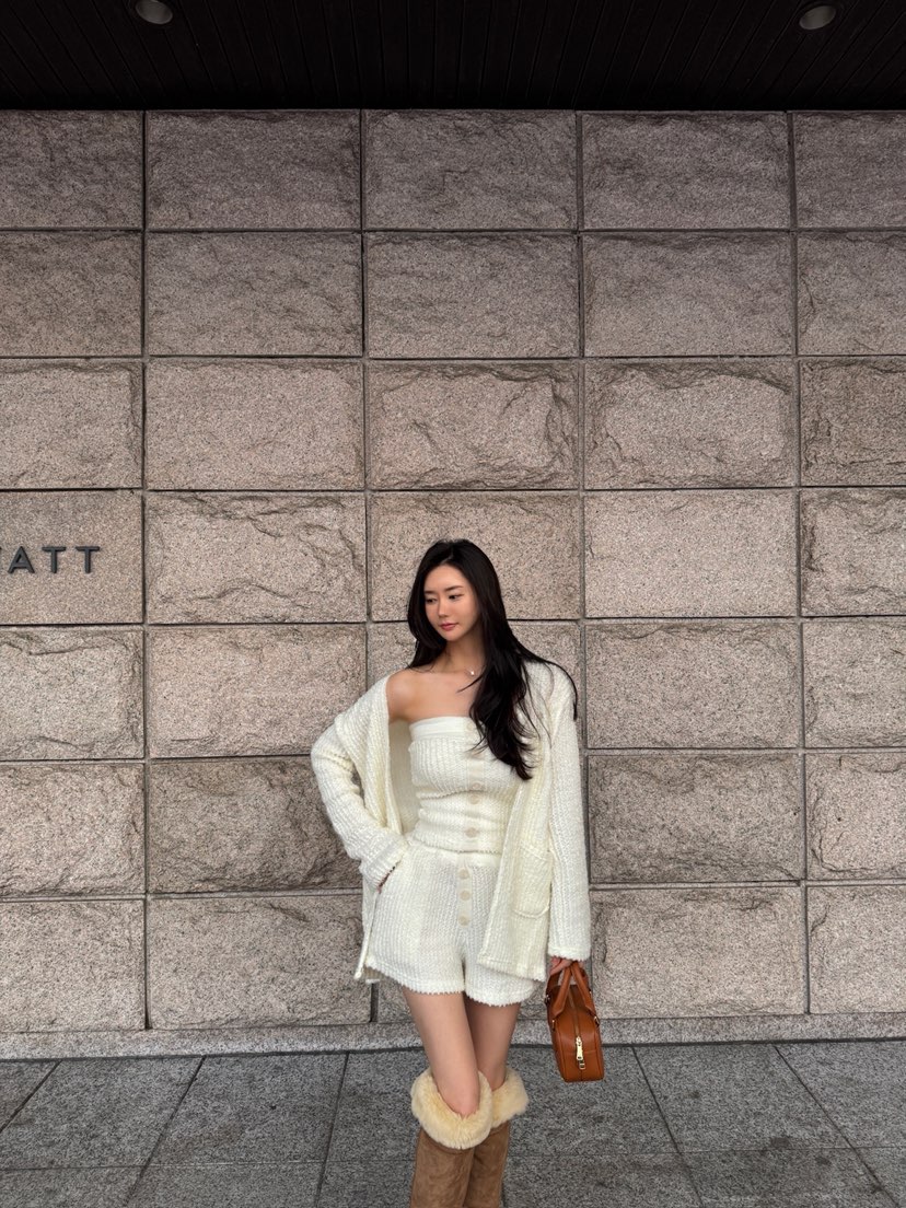 LAFFINE-P韓國代購㊣女裝新品人氣時尚休閑套裝三件套開衫LAFFINE-P套裝