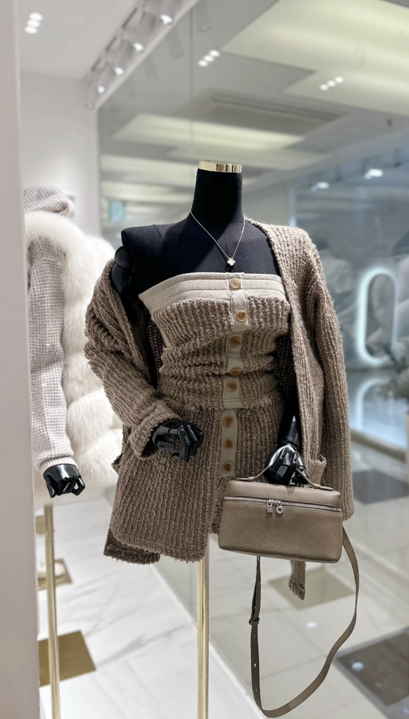 LAFFINE-P韓國代購㊣女裝新品人氣時尚休閑套裝三件套開衫LAFFINE-P套裝