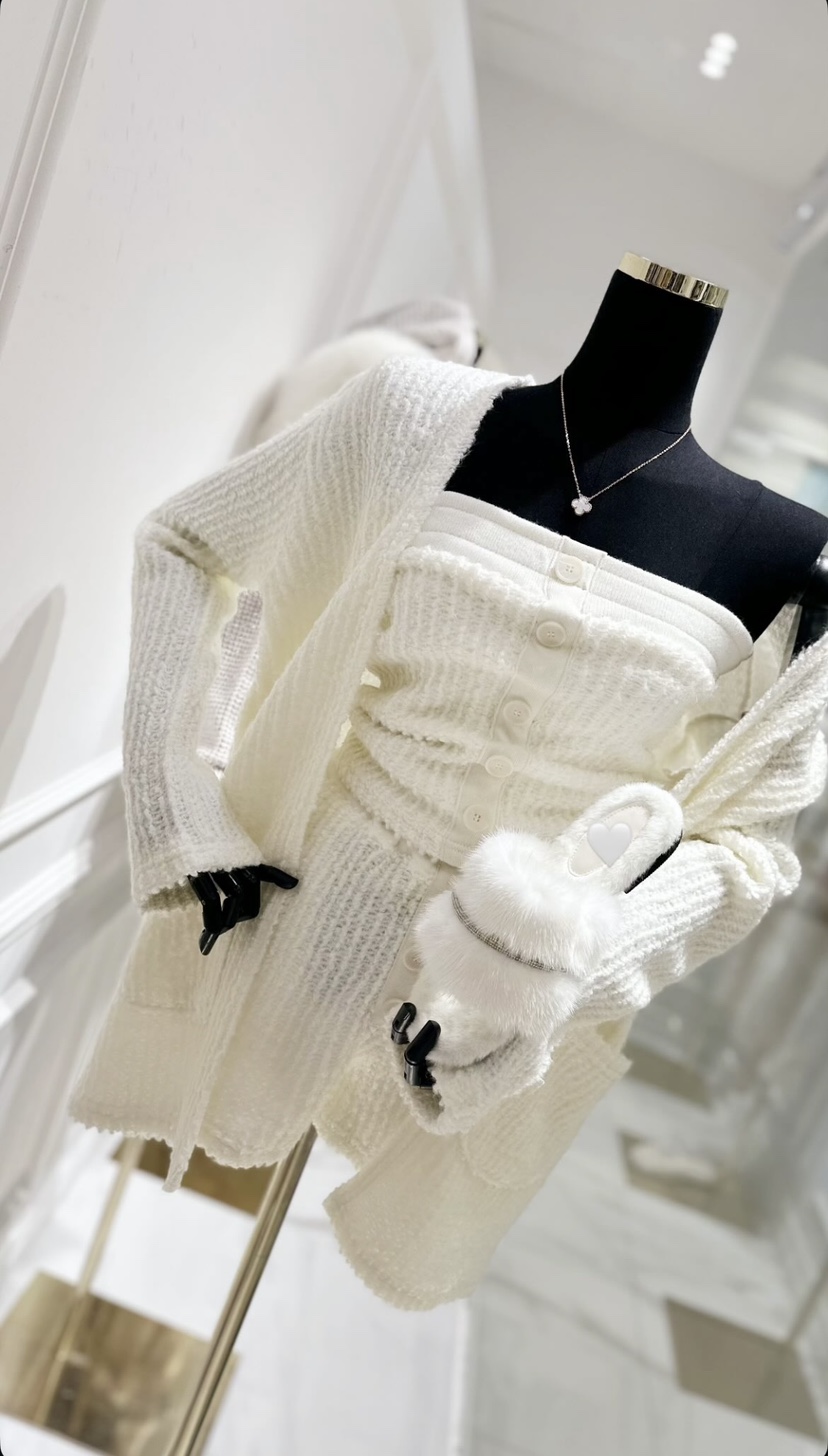 LAFFINE-P韓國代購㊣女裝新品人氣時尚休閑套裝三件套開衫LAFFINE-P套裝