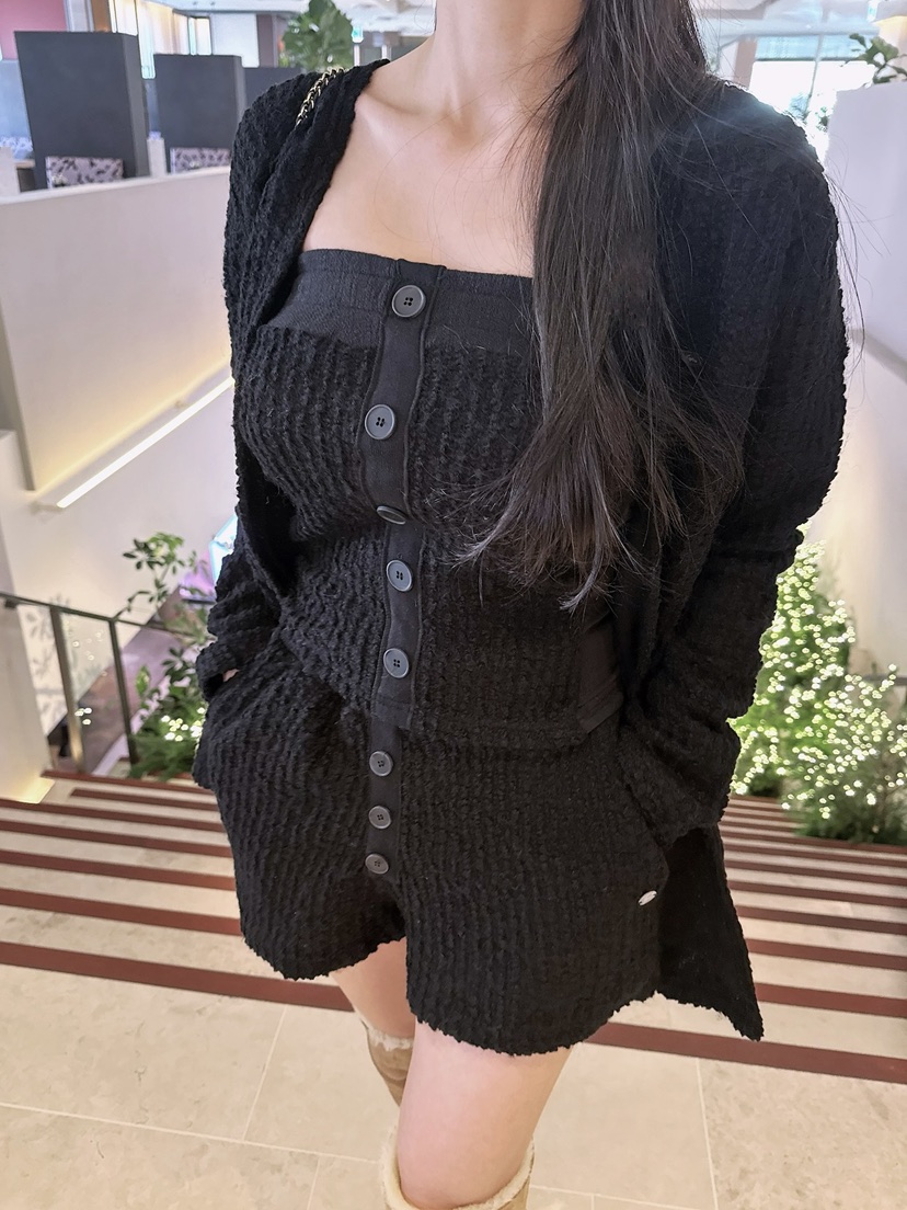 LAFFINE-P韓國代購㊣女裝新品人氣時尚休閑套裝三件套開衫LAFFINE-P套裝圖色3