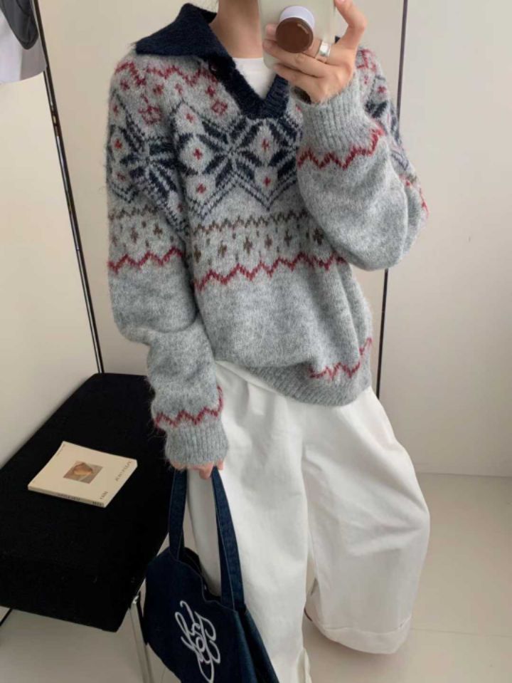 CRONG東大門㊣實拍女士新款熱賣人氣真品職業25秋冬休閑針織衫CRONG針織衫圖色1