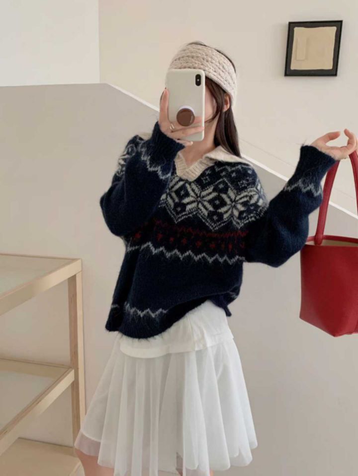 CRONG東大門㊣實拍女士新款熱賣人氣真品職業25秋冬休閑針織衫CRONG針織衫圖色2