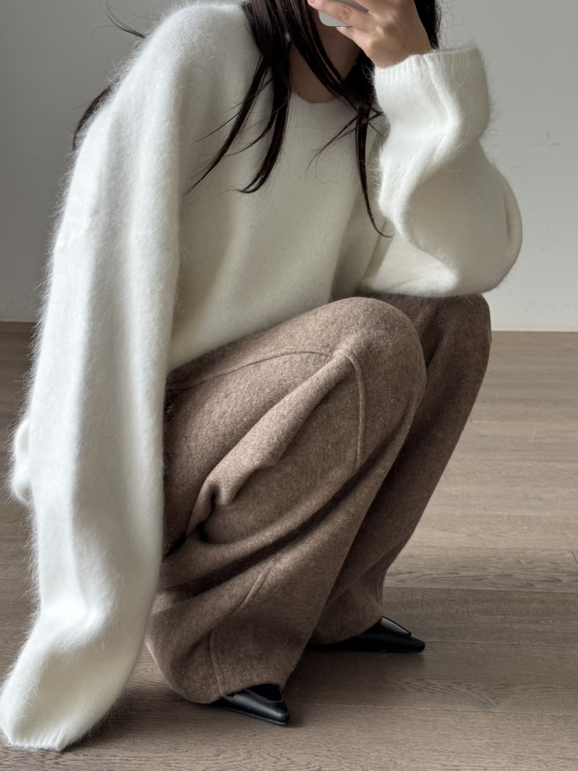 LE-PPL韓國代購㊣女士新款推薦熱賣25秋冬職業真品休閑褲羊毛LE-PPL休閑褲