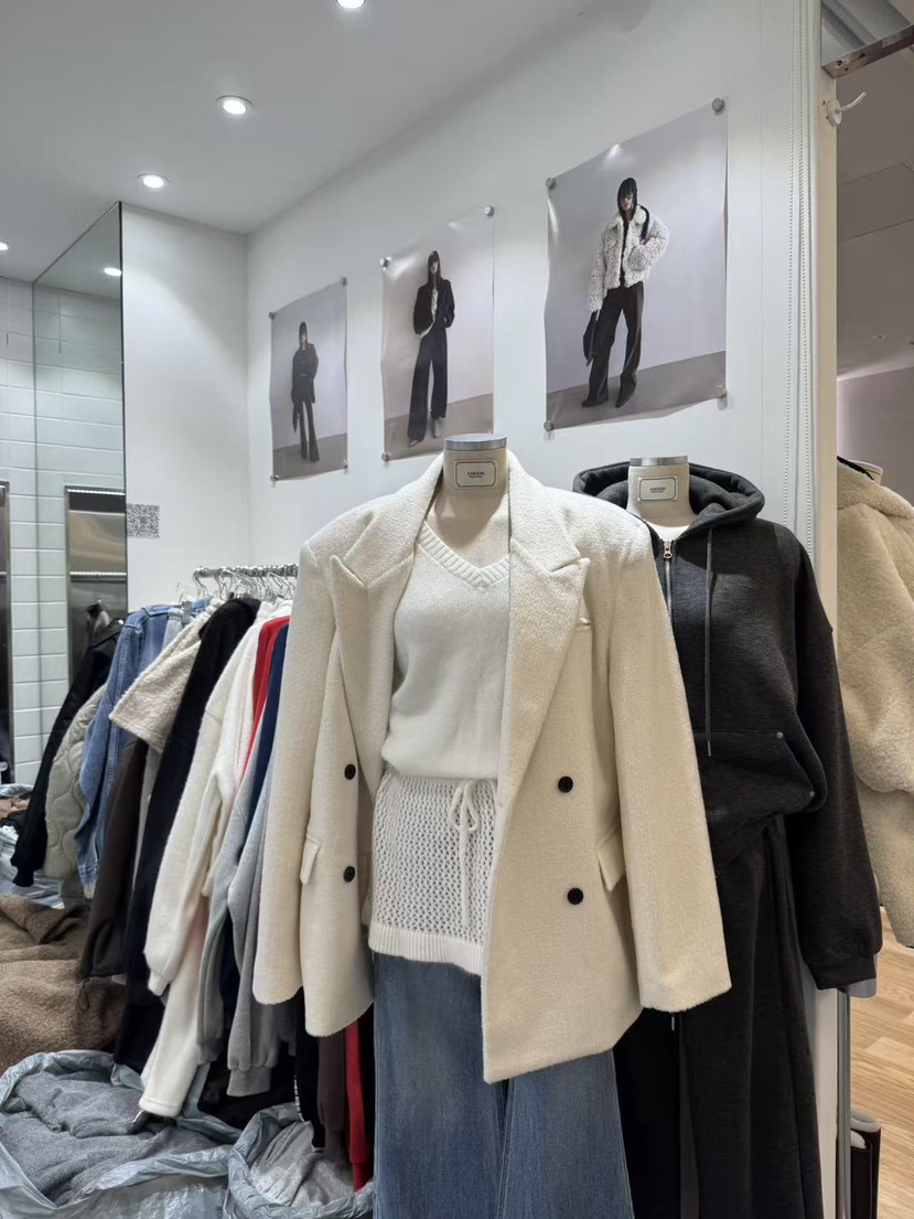 AMOOD韓國直郵㊣女士新款時尚休閑真品職業25秋冬套裝羊毛套裝AMOOD套裝