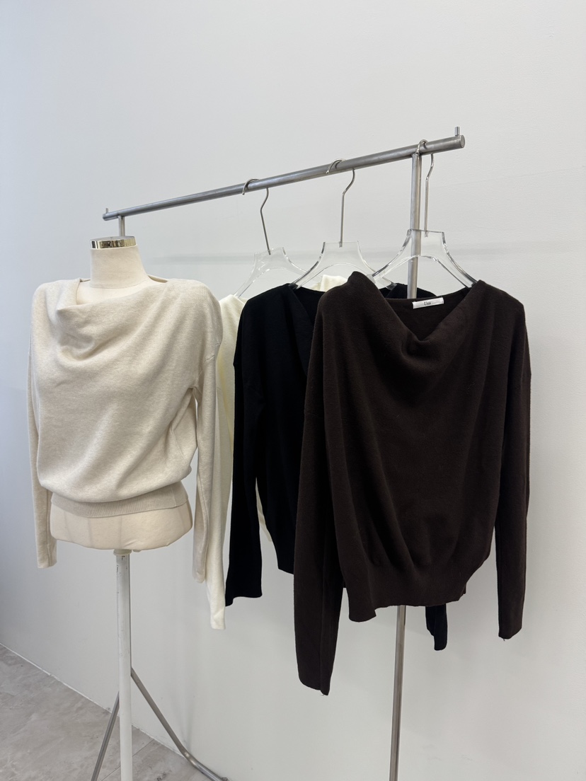 UNA/THE MAY東大門㊣代購女裝新款人氣休閑職業針織衫羊皮THEMAY/UNA針織衫圖色3左三色