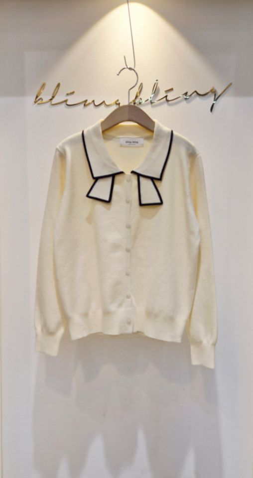 BLING BLING-S韓國代購㊣女裝新款職業真品25秋冬針織衫雙層BLING BLING-S針織衫圖色1