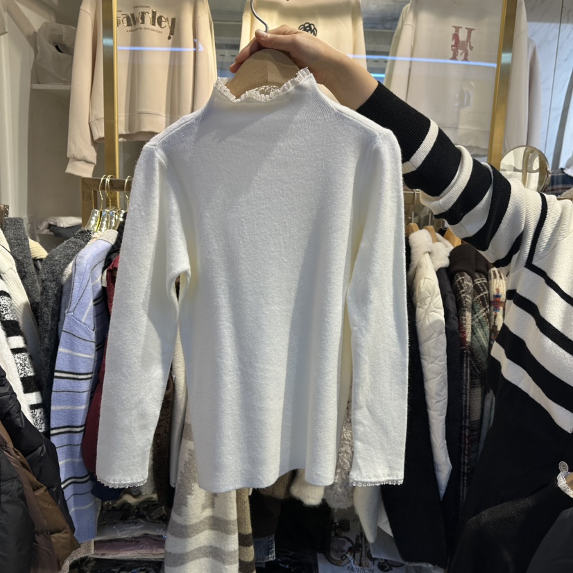 COCO HOLIC東大門㊣實拍女裝新款休閑推薦真品長袖T恤蕾絲COCO HOLIC長袖T恤