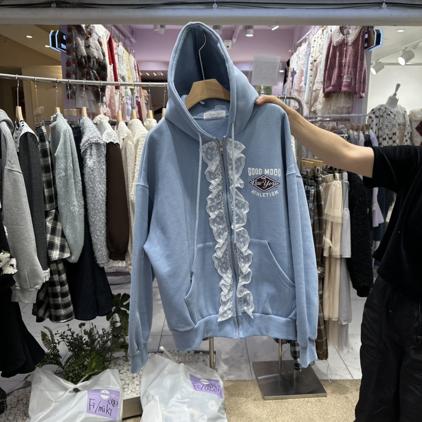 VIRUS東大門㊣直郵女士新款25秋冬熱賣真品推薦人氣衛衣拉鏈VIRUS衛衣圖色1