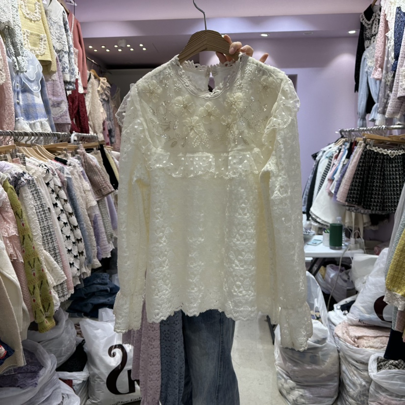 MS東大門㊣直郵女裝新款人氣25秋冬熱賣職業真品襯衫蕾絲衫MS襯衫/蕾絲衫圖色1