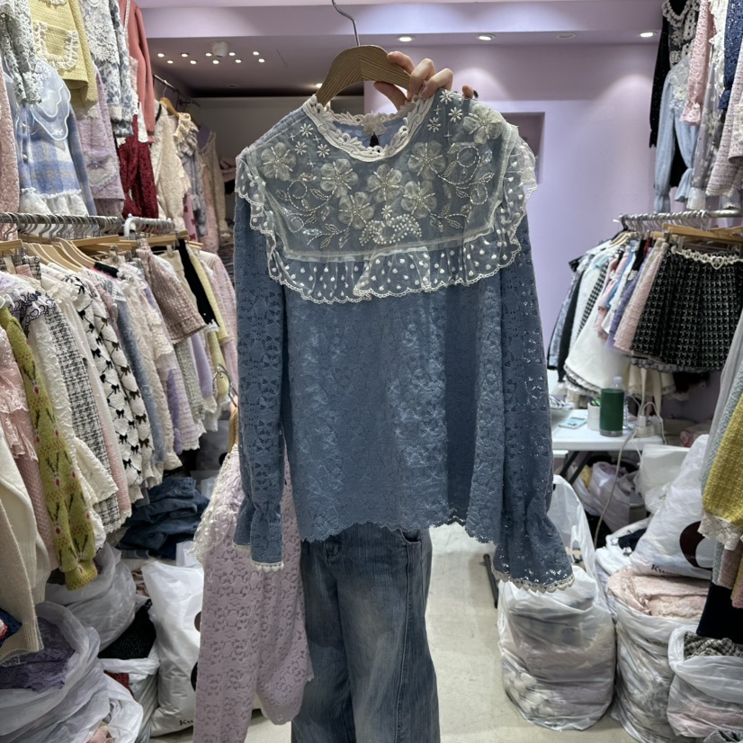 MS東大門㊣直郵女裝新款人氣25秋冬熱賣職業真品襯衫蕾絲衫MS襯衫/蕾絲衫圖色3