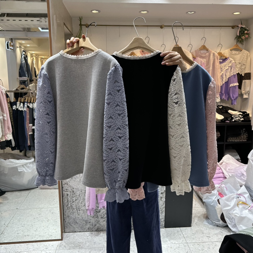 HERO韓國代購㊣女裝新品時尚人氣休閑25秋冬職業襯衫蕾絲衫HERO襯衫/蕾絲衫