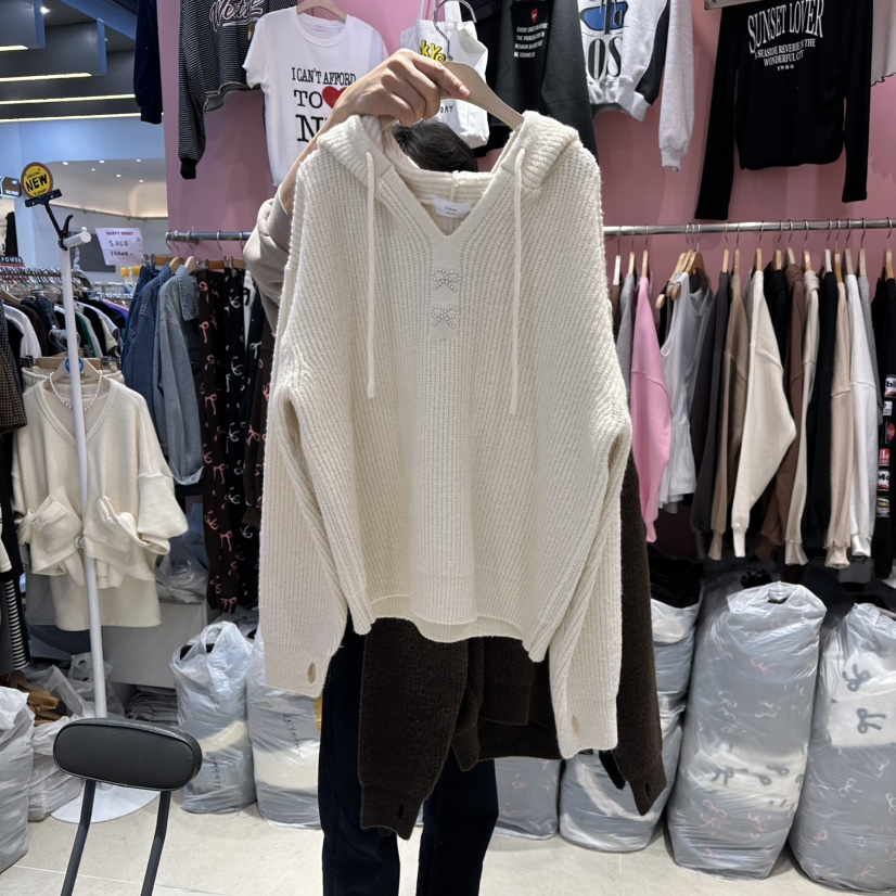 K STORY東大門㊣代購女士新款時尚真品人氣熱賣針織衫連帽衫K STORY針織衫圖色1