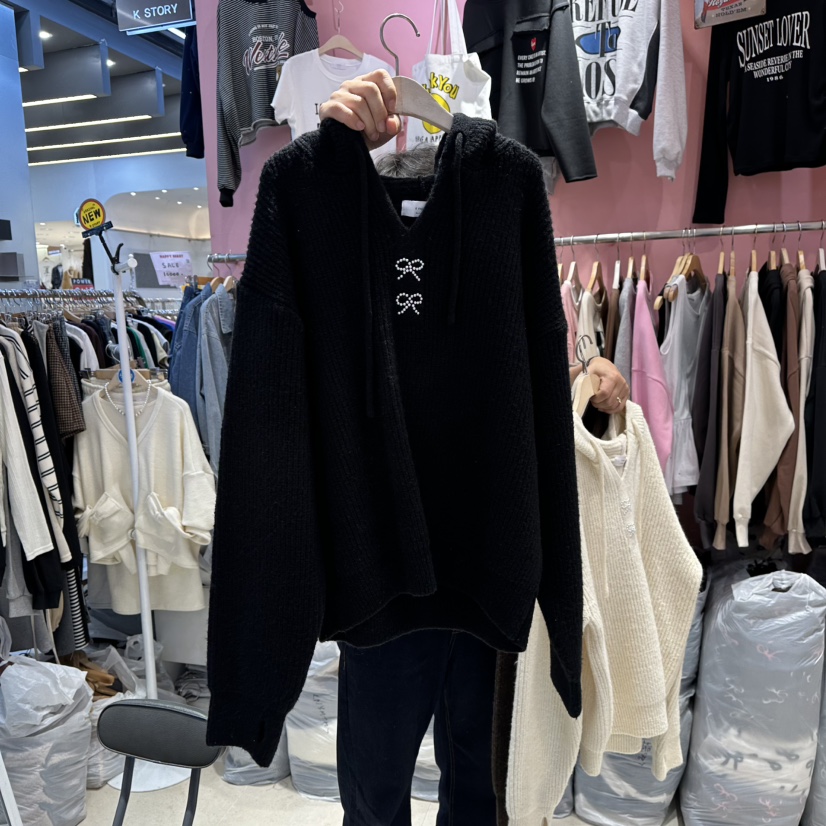 K STORY東大門㊣代購女士新款時尚真品人氣熱賣針織衫連帽衫K STORY針織衫圖色2