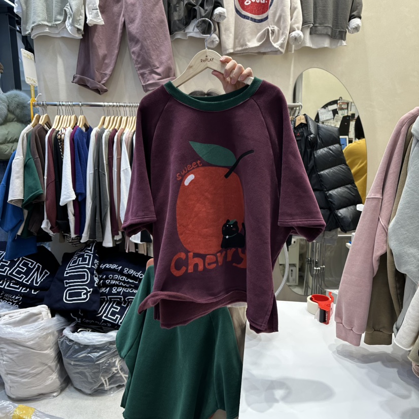 REPLAY東大門㊣代購女士新款職業真品推薦人氣25秋冬T恤加絨REPLAYT恤圖色3