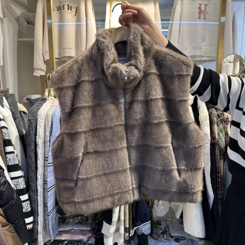 COCO HOLIC東大門㊣實拍女裝新品休閑25秋冬職業真品馬甲毛皮COCO HOLIC馬甲圖色1