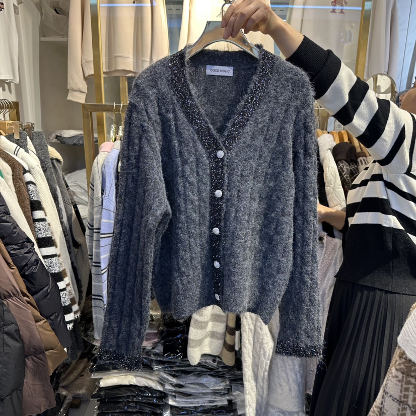 COCO HOLIC韓國直郵㊣女士新款熱賣推薦時尚真品針織衫開衫COCO HOLIC針織衫圖色2