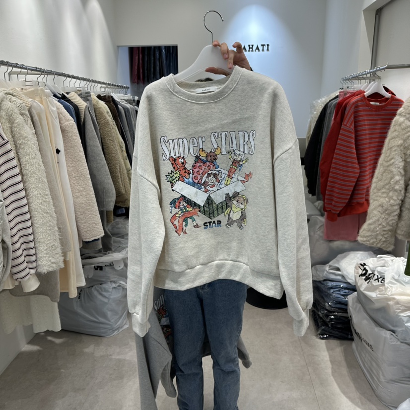 BAHATI韓國直郵㊣女裝新款休閑時尚真品職業人氣25秋冬衛衣加絨BAHATI衛衣圖色1