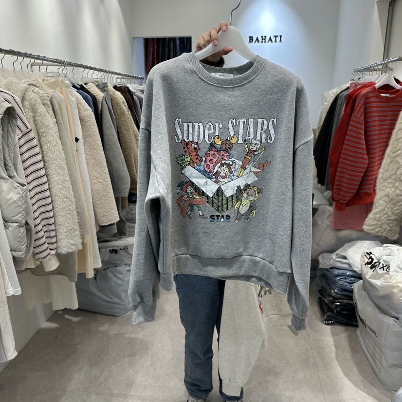 BAHATI韓國直郵㊣女裝新款休閑時尚真品職業人氣25秋冬衛衣加絨BAHATI衛衣圖色2