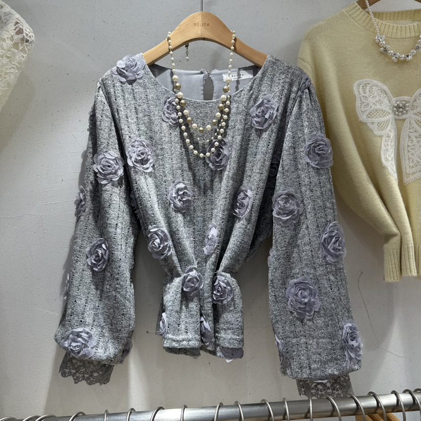 BELITA韓國代購㊣女裝新款休閑人氣真品襯衫蕾絲衫不含項鏈BELITA襯衫/蕾絲衫圖色2