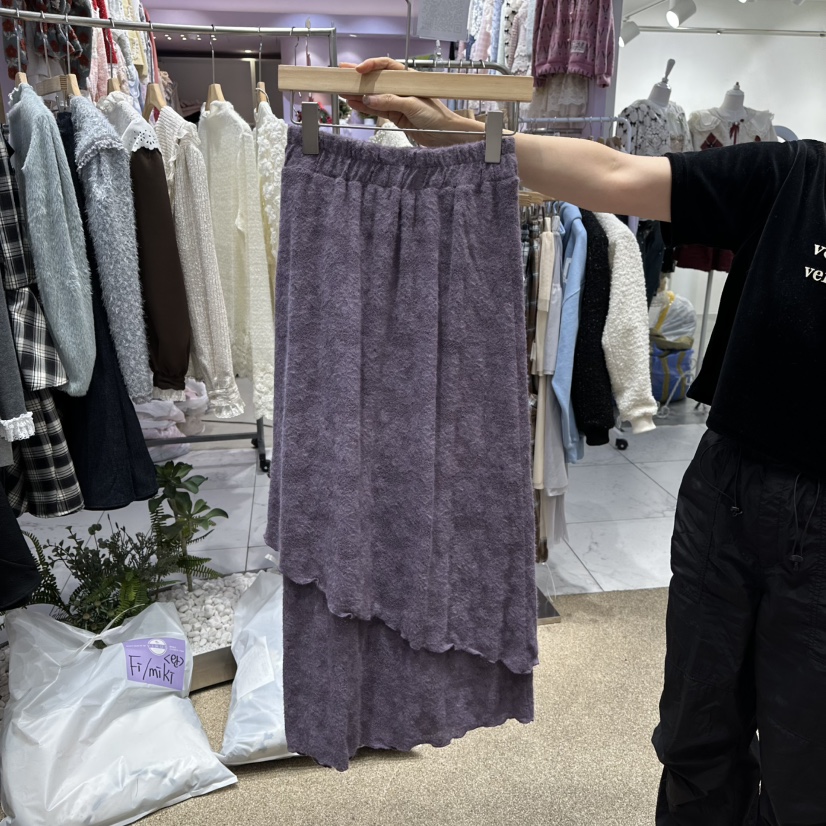 VIRUS韓國直郵㊣女士新品25秋冬推薦休閑時尚人氣真品長裙雙層VIRUS長裙