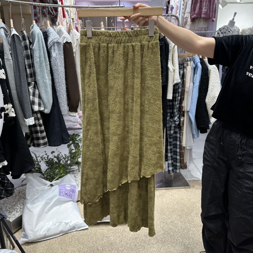 VIRUS韓國直郵㊣女士新品25秋冬推薦休閑時尚人氣真品長裙雙層VIRUS長裙圖色1