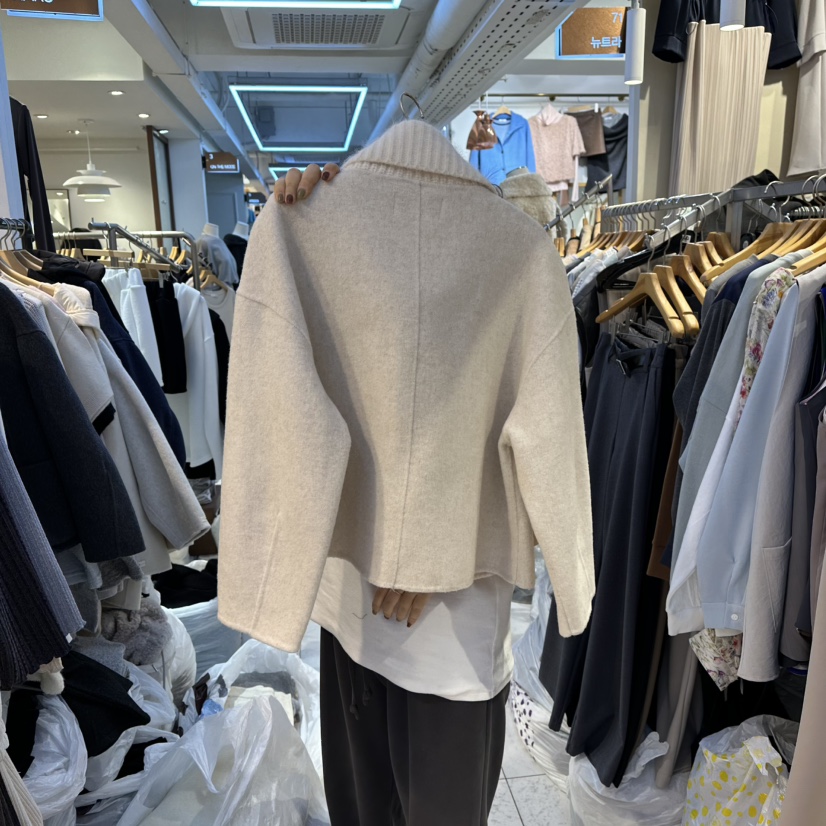 HARU-Q東大門㊣直郵女士新款時尚人氣熱賣25秋冬短款大衣手工HARU-Q短款大衣